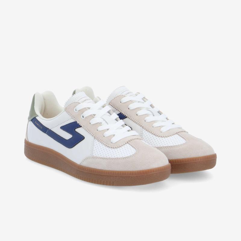 SHEFFIELD JOGGER M - NAPPA/SUEDE/NAP - BLANC/BLANC CASSÉ/BLEU MARINE